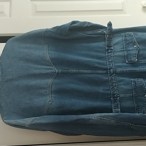 Free People "We the Free" The Townes Coverall Medium Wash Denim Jumpsuit L - Picture 10 of 15